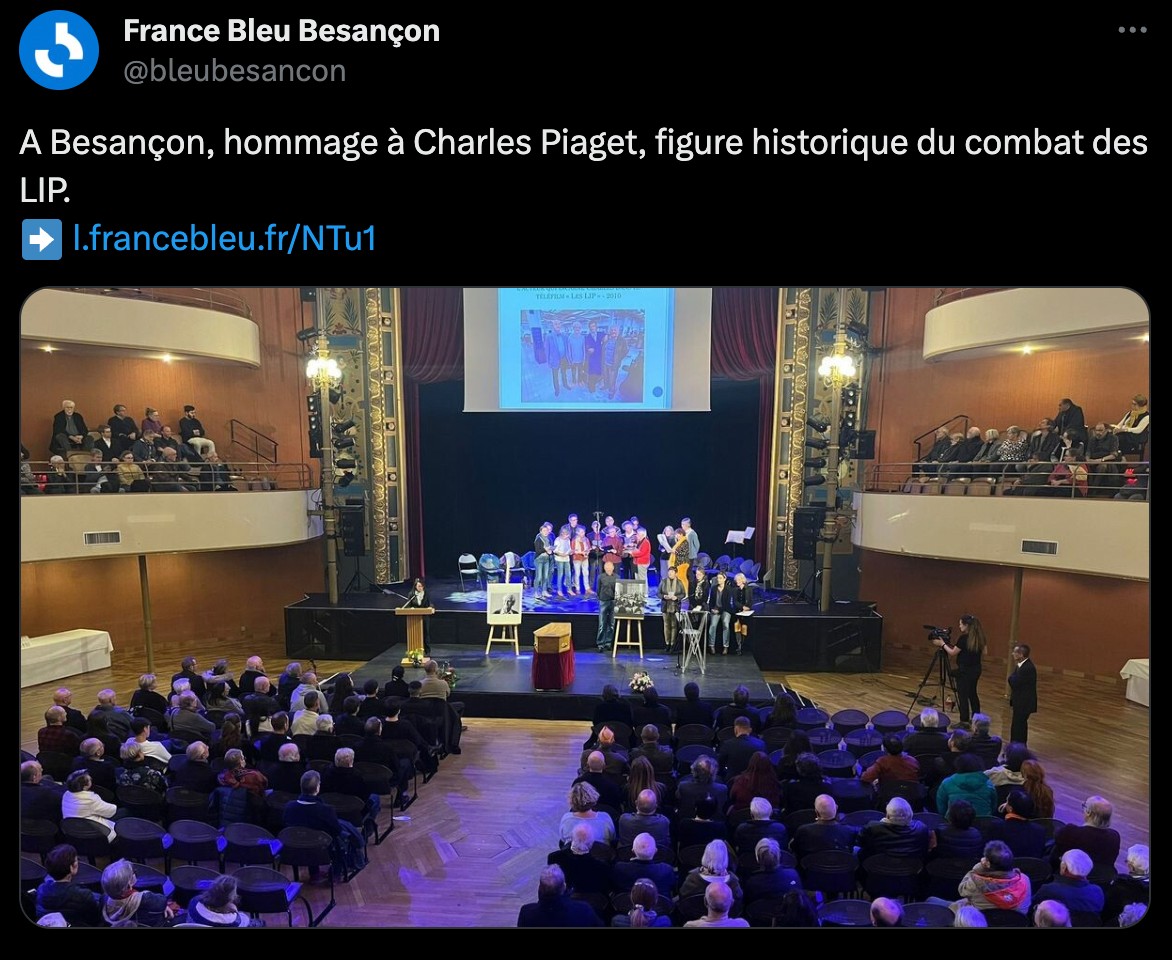 Hommage à Charles Piaget, figure historique du combat des LIP